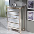 Elegant Decor Contempo 5 Drawer Mirrored Chest in Hand Rubbed Antique Gold