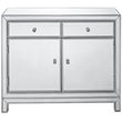 Elegant Decor Reflexion 2 Door Mirrored Nightstand in Antique Silver