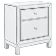 Elegant Decor Reflexion 1 Door Mirrored Nightstand in Antique Silver