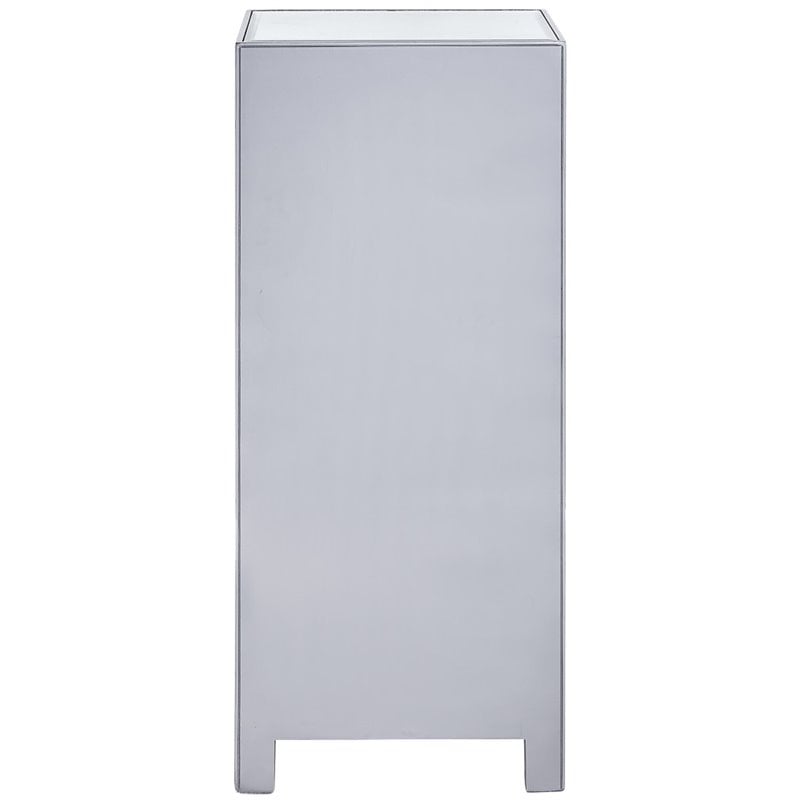 Elegant Decor Reflexion 7 Drawer Petite Mirrored Lingerie Chest in Silver