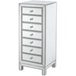 Elegant Decor Reflexion 7 Drawer Petite Mirrored Lingerie Chest in Silver
