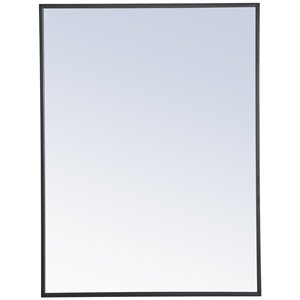 Elegant Decor Monet 32&quot x 24&quot Rectangle Metal Frame Mirror in Black