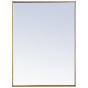 Elegant Decor Monet 32&quot x 24&quot Rectangle Metal Frame Mirror in Brass