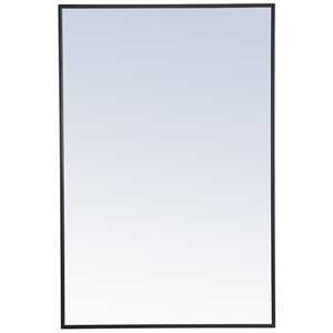 Elegant Decor Monet 42&quot x 28&quot Rectangle Metal Frame Mirror in Black