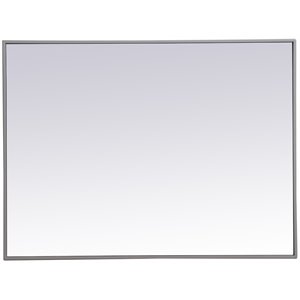 Elegant Decor Eternity 36&quot x 27&quot Rectangle Metal Frame Mirror in Gray