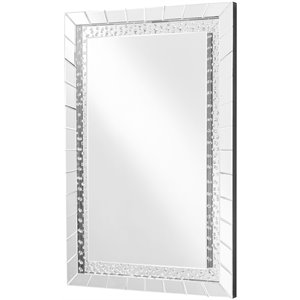 Elegant Decor Sparkle 47&quot x 32&quot Contemporary Clear Crystal Frame Mirror