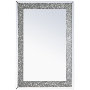 Elegant Decor Sparkle 47&quot x 32&quot Contemporary Silver Crystal Frame Mirror
