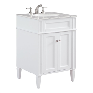 Elegant Decor Park Ave 24&quot Wood Single Bathroom Vanity in White