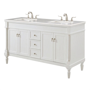 Elegant Decor Lexington 60&quot Wood Single Bathroom Vanity in Antique White