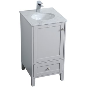 Elegant Decor Sommerville 18&quot Single Quartz Top Bathroom Vanity in Gray
