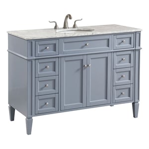 Elegant Decor Park Avenue 48&quot Wood Single Bathroom Vanity in Gray