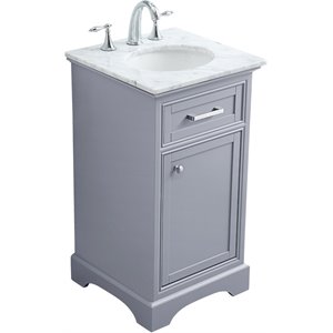 Elegant Decor Americana 19&quot Single Marble Top Bathroom Vanity in Light Gray