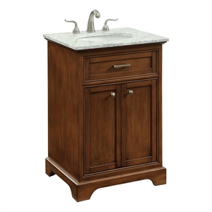 Elegant Decor Americana 24&quot Wood Single Bathroom Vanity in Brown Teak