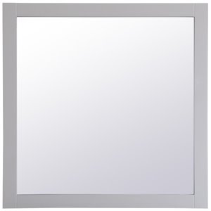 Elegant Decor Aqua 36&quot Square Wood Frame Bathroom Mirror in Gray