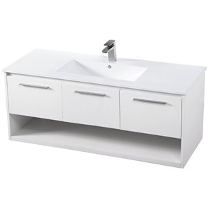 Elegant Decor Kasper 48&quot Wood Single Bathroom Vanity in White