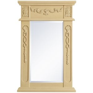 Elegant Decor Danville 28&quot x 18&quot Wood Bathroom Mirror in Light Antique Beige