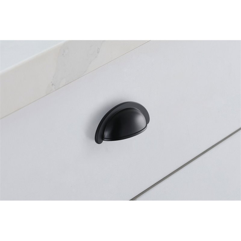 Elegant Decor Claude Zinc Alloy Cup Bar Pull Multipack in Black (Set of 10)
