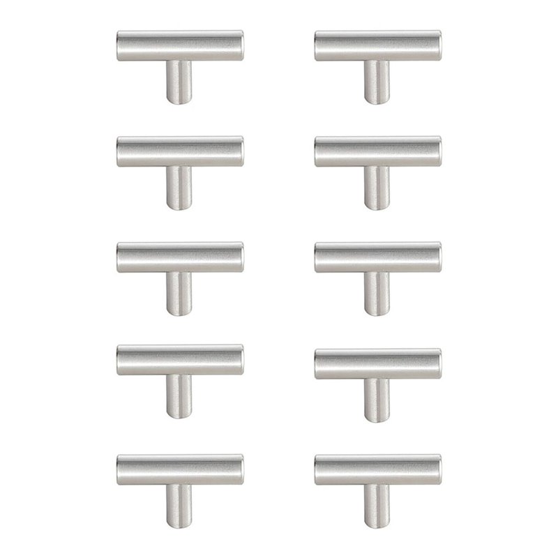 Elegant Decor Quinn Zinc Alloy T Pull Multipack in Brushed Nickel (Set of 10)