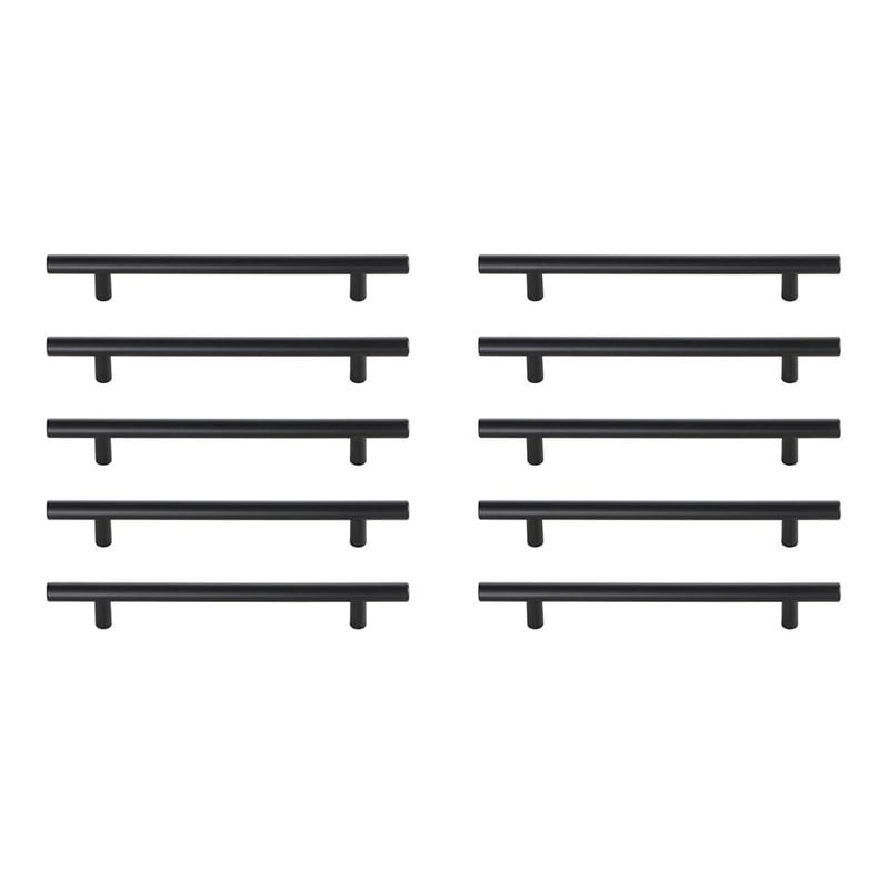 Elegant Decor Quinn Zinc Alloy Bar Pull Multipack in Black (Set of 10)