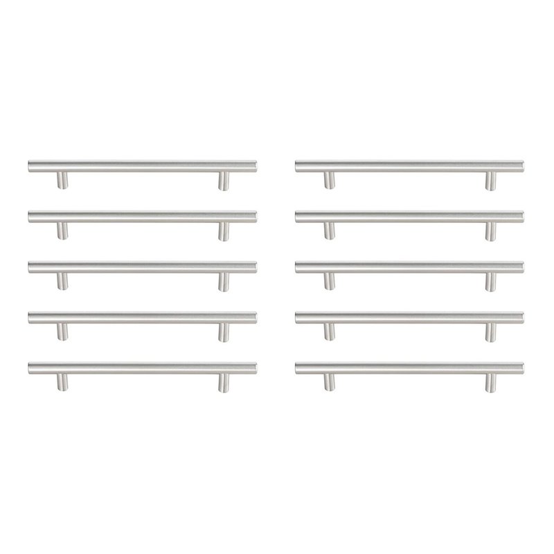 Elegant Decor Quinn Zinc Alloy Bar Pull Multipack in Nickel (Set of 10)