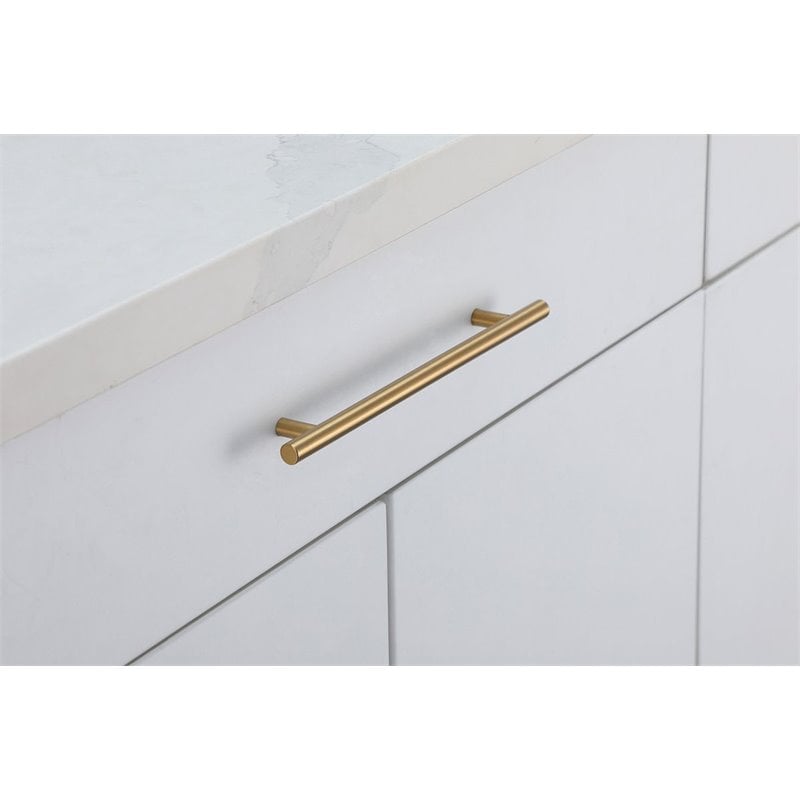 Elegant Decor Quinn Zinc Alloy Bar Pull Multipack in Brass (Set of 10)