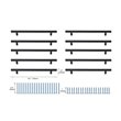 Elegant Decor Quinn Modern Zinc Alloy Bar Pull Multipack in Black (Set of 10)
