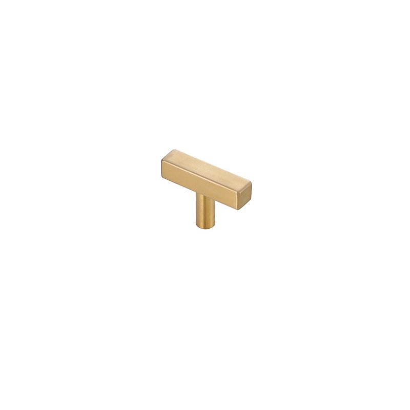 Elegant Decor Dior Modern Zinc Alloy T Bar Pull Multipack in Brass (Set of 10)