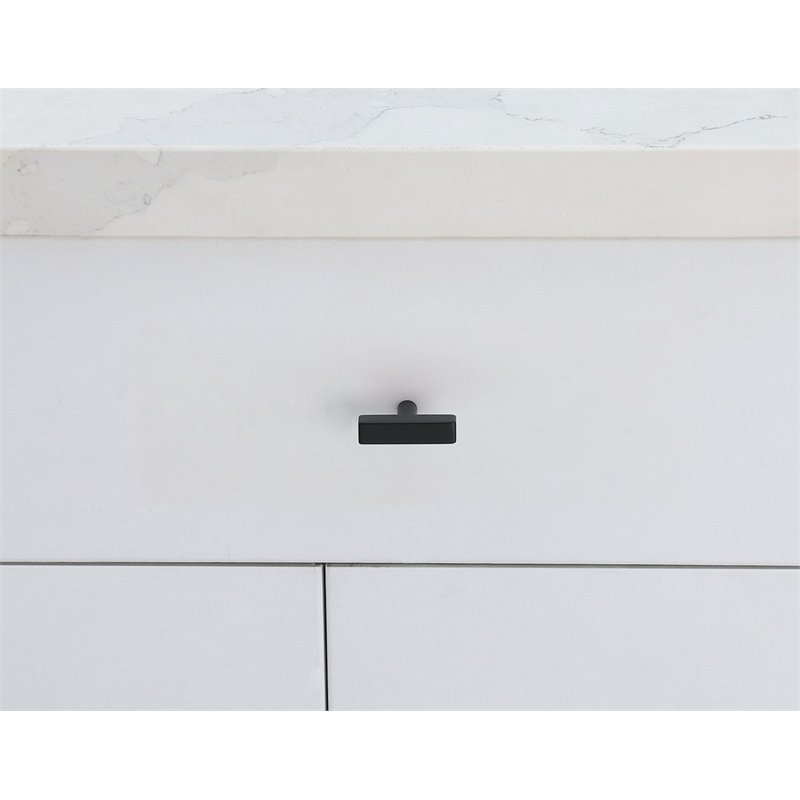 Elegant Decor Dior Modern Zinc Alloy T Bar Pull Multipack in Black (Set of 10)