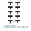 Elegant Decor Dior Modern Zinc Alloy T Bar Pull Multipack in Black (Set of 10)