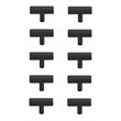 Elegant Decor Dior Modern Zinc Alloy T Bar Pull Multipack in Black (Set of 10)