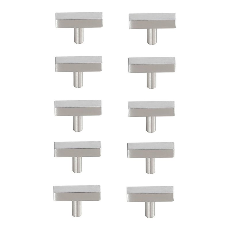 Elegant Decor Dior Modern Zinc Alloy T Bar Pull Multipack in Nickel (Set of 10)