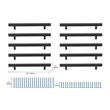 Elegant Decor Dior Zinc Alloy Bar Pull Multipack in Black (Set of 10)