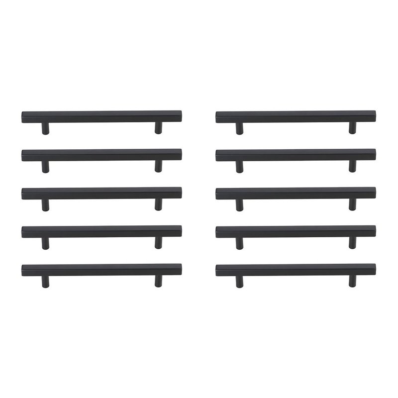 Elegant Decor Dior Zinc Alloy Bar Pull Multipack in Black (Set of 10)