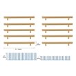 Elegant Decor Dior Zinc Alloy Bar Pull Multipack in Brass (Set of 10)