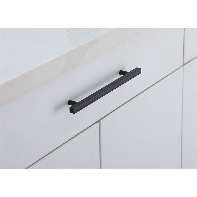 Elegant Decor Dior Modern Zinc Alloy Bar Pull Multipack in Black (Set of 10)