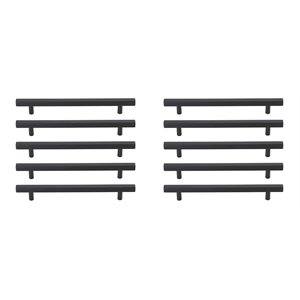 Elegant Decor Dior Modern Zinc Alloy Bar Pull Multipack in Black (Set of 10)