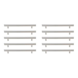 Elegant Decor Dior Modern Zinc Alloy Bar Pull Multipack in Nickel (Set of 10)