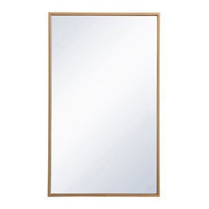 Elegant Decor Wyn 17x28&quot Metal and MDF Mirror Medicine Cabinet in Brass