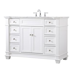 Elegant Decor Wesley 48&quot Steel and Solid Wood Single Bathroom Vanity Set - White