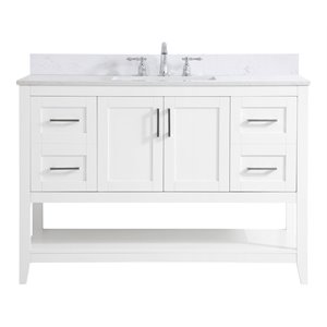 Elegant Decor Aubrey 48&quot Solid Wood Single Bathroom Vanity w/ Backsplash - White