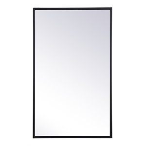 Elegant Decor Wyn 17x28&quot Metal and MDF Mirror Medicine Cabinet in Black
