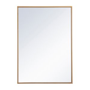 Elegant Decor Wyn 20x28&quot Metal and MDF Mirror Medicine Cabinet in Brass