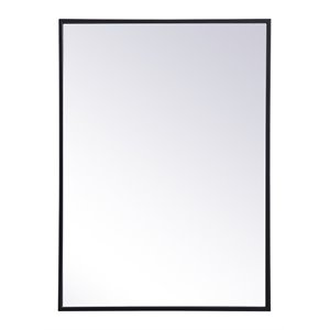 Elegant Decor Wyn 20x28&quot Metal and MDF Mirror Medicine Cabinet in Black