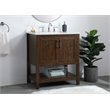 Elegant Decor Aubrey Solid Wood Single Bathroom Vanity w/ Backsplash in Espresso