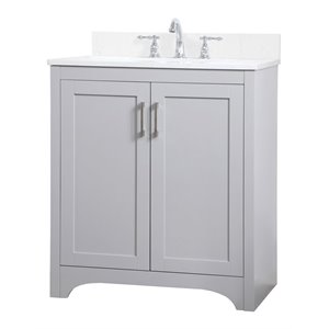 Elegant Decor Moore 30&quot MDF Single Bathroom Vanity with Backsplash in Gray