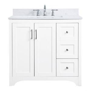 Elegant Decor Moore 36&quot MDF Single Bathroom Vanity with Backsplash in White