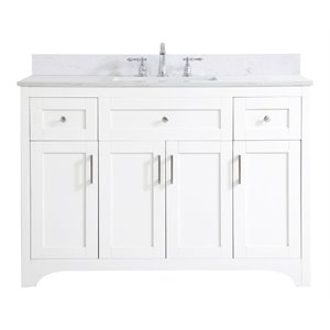 Elegant Decor Moore 48&quot MDF Single Bathroom Vanity with Backsplash in White