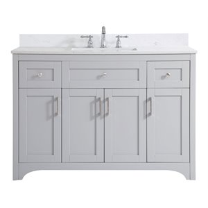 Elegant Decor Moore 48&quot MDF Single Bathroom Vanity with Backsplash in Gray