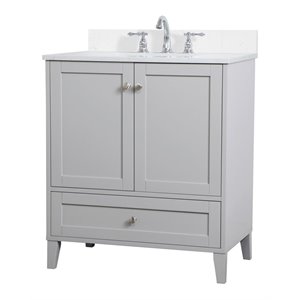 Elegant Decor Sommerville 30&quot MDF Single Bathroom Vanity with Backsplash in Gray