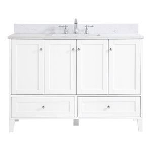 Elegant Decor Sommerville 48&quot MDF Single Bathroom Vanity with Backsplash - White